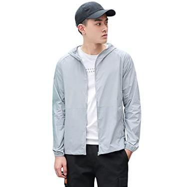 Imagem de Tingpai Homens Sol Roupas de proteção À prova de UV Secagem rápida Fino Respirável Leve Impermeável Verão Jaqueta de proteção ao ar livre