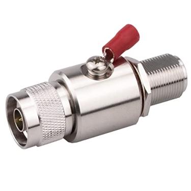 Imagem de N Lightning Protetor contra surtos macho para fêmea 0-3 GHz com tubo de gasolina de descarga de 90 V com controle de raios WiFi coaxial