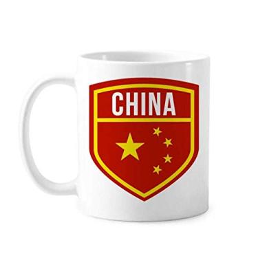 Imagem de Feito na China Shield Caneca Bandeira Nacional Cerâmica Café Porcelana Utensílios de Mesa