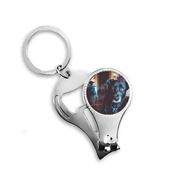 Imagem de Chaveiro abridor de garrafa cortador de unhas preto imagem animal de estimação chaveiro abridor de garrafa