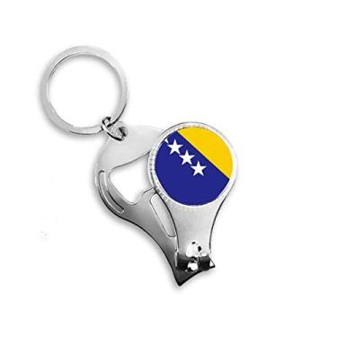 Imagem de Bósnia Herzegovina Emblema Country Nail Nipper Ring Chaveiro Abridor de Garrafas Cortador