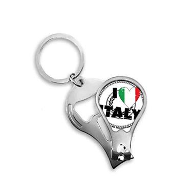 Imagem de I Love Italy Word Flag Love Heart Pattern Cortador de unhas Abridor Chaveiro Tesoura