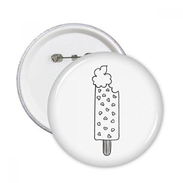 Imagem de Enfeite de coração com contorno preto, picolé, alfinetes redondos de sorvete, emblema, acessório, decoração, 5 peças