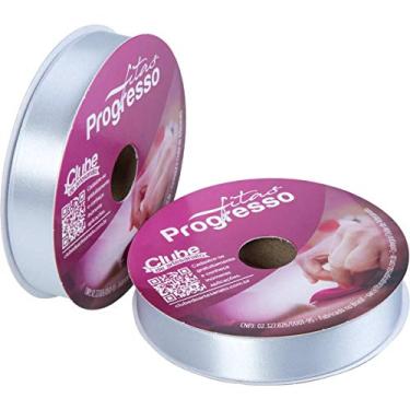 Imagem de Fitas Progresso Simples Face Fita Cetim, Prata, 22mm x 50m, 1 Unidade