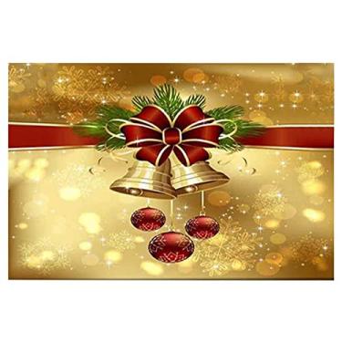 Imagem de KELATI Tapete de porta de Natal, tapete de Natal de boas-vindas de Natal antiderrapante e lavável, para quarto banheiro cozinha tapete de chão decoração de feriados-E