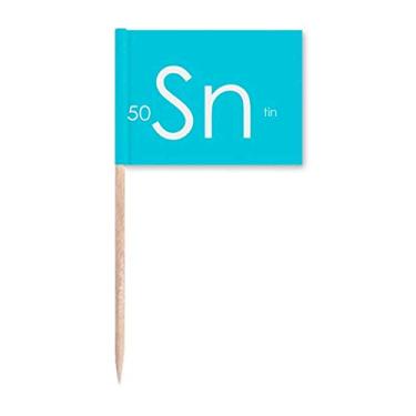 Imagem de Elementos Químicos Mesa menstrual Metais Pobres Lata Sn Palito Bandeiras Marcador Topper Decoração de Festa