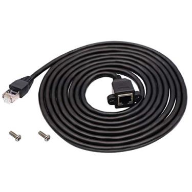 Imagem de Cabo de rede Ethernet RJ45 macho para fêmea AAOTOKK Cat 6 Ethernet rede conector painel de extensão de montagem para roteador, modem (0,3 m/1 pé), 3M/10ft, 10 feet