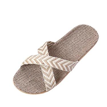 Imagem de Chinelos para moda feminina respirável boêmio praia sapatos sem cadarço sandálias casuais chinelos bonitos femininos tamanho 39 (bege, 11)