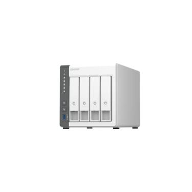 Imagem de QNAP TS-433-4G-US Desktop NAS de 4 compartimentos com processador quad-core ARM Cortex-A55 e 4 GB DDR4 RAM (sem disco) - Branco - Montagem de rack - Metal
