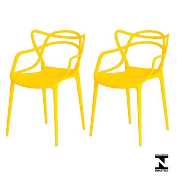 Imagem de Kit 2 Cadeiras Allegra Amarela Sala Cozinha Jantar