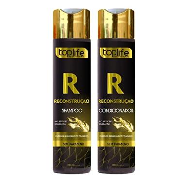 Imagem de Kit Shampoo e Condicionador, Toplife Profissional, Cronograma Reconstrução para Cabelos Danificados 2x300ml