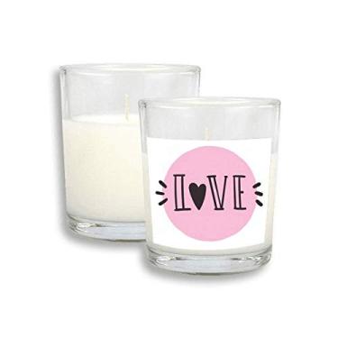 Imagem de Cera de incenso perfumada de vidro com citação de amor rosa