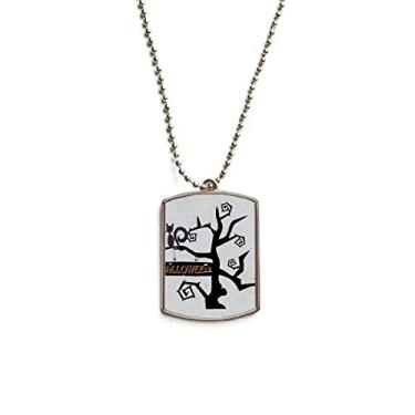 Imagem de DIYthinker Colar para animais de estimação com pingente de corrente de aço inoxidável para gatos de Halloween