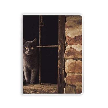 Imagem de Caderno com foto de gato de canto de animal, capa de goma para diário de capa macia