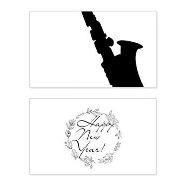 Imagem de Cartão de felicitações Sax música clássica ouvindo ano novo festival mensagem de abençoar presente