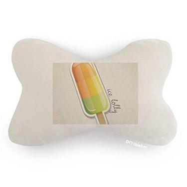 Imagem de DIYthinker Almofada de apoio de cabeça para decoração de pescoço com picolé verde laranja amarelo e verde