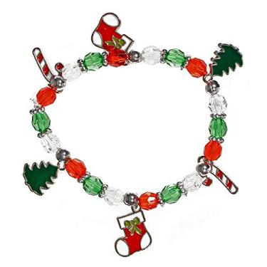 Imagem de Pulseiras de Natal West Coast Paracord – Kit de artesanato com pingentes de contas – Joias feitas à mão para a temporada de férias – Faz 12 pulseiras (Natal branco)