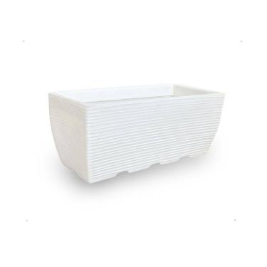 Imagem de Vaso Jardineira Floreira Decorativa Polietileno 60X25 Branco