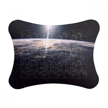 Imagem de Moldura de quebra-cabeça aérea com estrela misteriosa do universo espacial, enfeite de quebra-cabeça