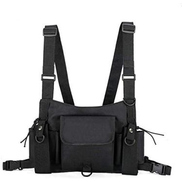 Imagem de Colete De Pesca Colete De Pesca Com Mosca Colete De Pesca Com Cinto Cinto Colete Bolsa Equipamento Tático Hip Hop Multibolsos Streetwear Moda Multifuncional Saco De Peito Grande Capacidade Arnês-P