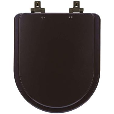 Imagem de Assento Sanitário MDF Soft Close Nuova Marrom Fosco para Vaso Deca com Ferragem Marrom