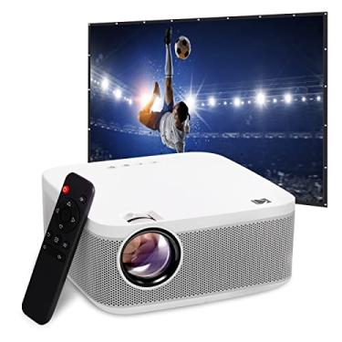 Imagem de KODAK Kit de projetor multimédia FLIK X10 Full HD, mini sistema de cinema em casa portátil compacto de 1080p com ecrã de projeção de 100, controlo remoto