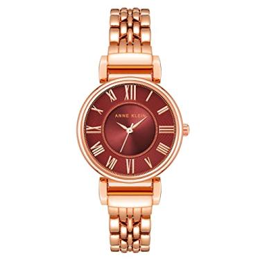 Imagem de Anne Klein Relógio de pulseira feminino, Borgonha/ouro rosa, Movimento de quartzo