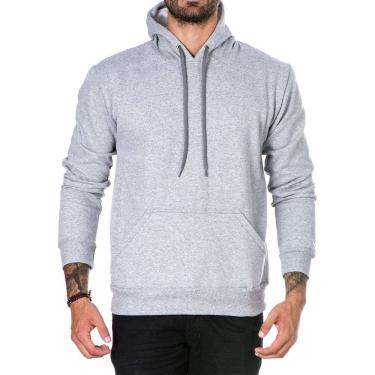 Imagem de Blusa de Frio Moletom Canguru Jaqueta Liso Basico Com Capuz Ajustavel Lançamento Inverno