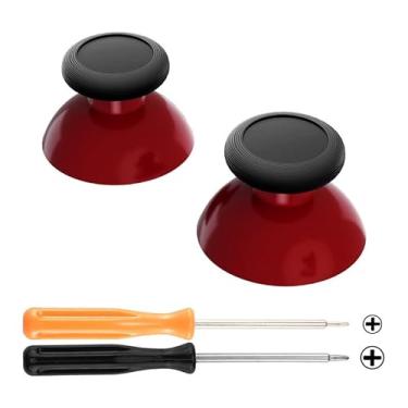 Imagem de eXtremeRate Carmine Red & Black Substituição 3D Joystick Thumbsticks, palitos analógicos com chave de fenda cruzada para controle Nintendo Switch Pro