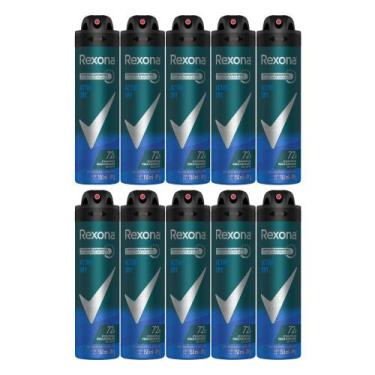 Imagem de Kit 10 Desodorante Rexona Men Active Dry Aerosol Antitranspirante 72H