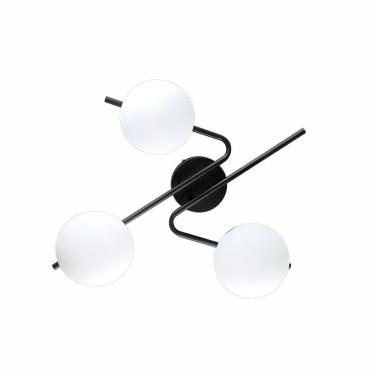 Imagem de Luminária Plafon Startec Barcelona Triplo Globo 3xe27 Preto Bivolt