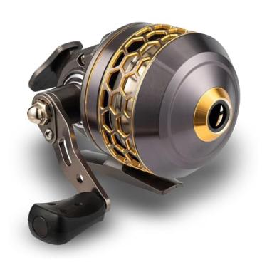 Imagem de AZEVQOS Carretel de pesca FY 4000 Spincast, alça para recuperação esquerda/direita, fundição por botão de pressão proporção de engrenagem 3,9: 1, arrasto suave l5LB inclui 45 m 4 x linha de pesca