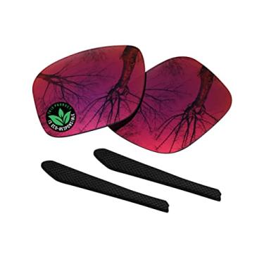 Imagem de Raydi Lentes de reposição de policarbonato e meias auriculares para óculos de sol quadrados Oakley Jupiter Squared OO9135 - Espelho Midnight Sun - Polarizado