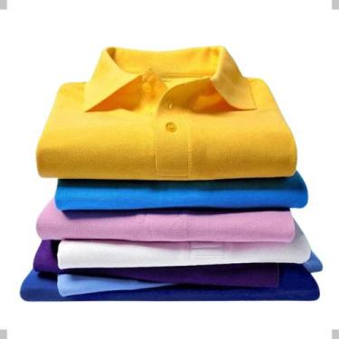 Imagem de Kit 8 Camisa Gola Polo Masculina Algodão Piquet Premium Plus Size - Us