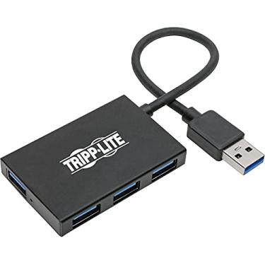 Imagem de Tripp Lite Hub USB 3.0 de 4 portas, divisor USB portátil para carregamento USB e transferência de dados, 5 Gbps, alumínio (U360-004-4A-AL)