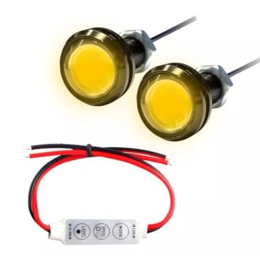 Imagem de Strobo Mini Led com Controle de Efeitos com 2 para Carro Moto caminhonete entre outros (Amarelo Ambar)