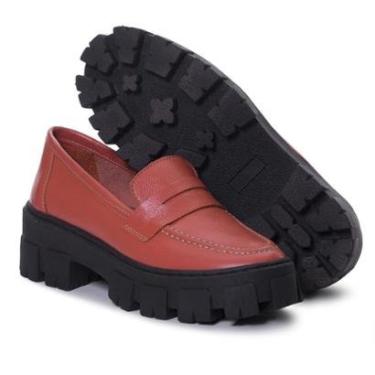 Imagem de Sapato Mocassim Feminino Oxford Tratorada Orange-Feminino