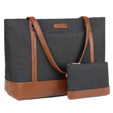Imagem de Bolsa Grande de 15,6 Polegadas para Computador Bolsa para Professores para Viagens, Trabalho, Negócios,Preto e marrom