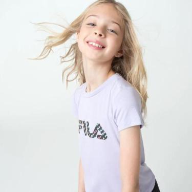Imagem de Camiseta Infantil Fila Letter Slim - Lilás Pastel