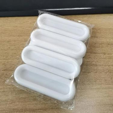 Imagem de Maçanetas autoadesivas para portas, 4 unidades, para janela, armário, gaveta, guarda-roupa, maçaneta de porta deslizante, alças auxiliares, branco, 4 peças