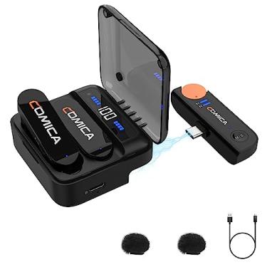 Imagem de comica Vimo S UC Microfone Sem Fio, Cancelamento de Ruído, Tempo de Funcionamento de 15H, Mudo, para iPhone USB Tipo C, Telefone, PC, Gravação de Vídeo, Vlog, Transmissão Ao Vivo, YouTube