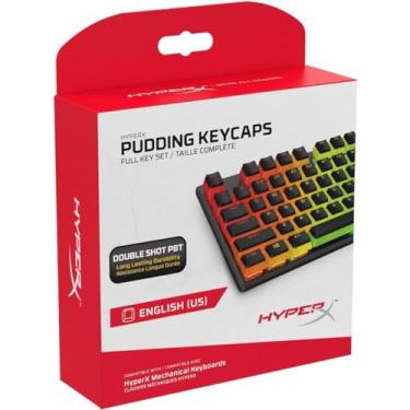 Imagem de Teclas HyperX Pudding Keycaps, para teclado mecânico, 104 teclas para layout de inglês (EUA), preto