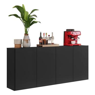 Imagem de Aparador Buffet 4 Portas Veneza Multimóveis Preto
