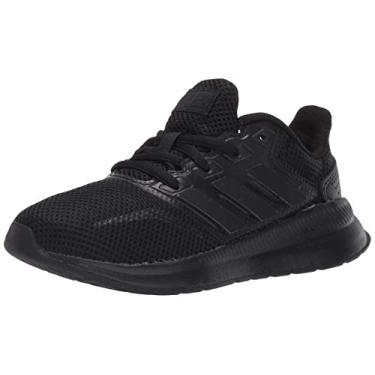 Imagem de adidas Tênis de corrida unissex infantil Runfalcon, Preto/Preto/Preto, 15