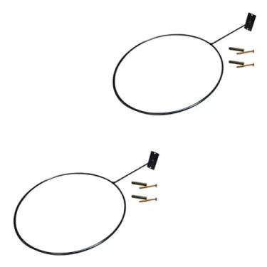 Imagem de Kit 02 Suporte Bola Pilates ou Suiça Preto + Parafuso e Buchas Reforçado