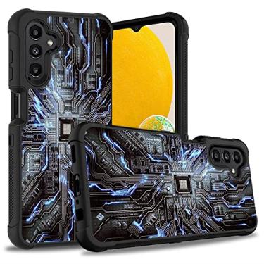 Imagem de ZXHSBROK Capa para celular Galaxy A13 5G, capa de proteção contra quedas 3 em 1 híbrida de plástico rígido e silicone macio à prova de choque para Samsung Galaxy A13 5G, placa de circuito