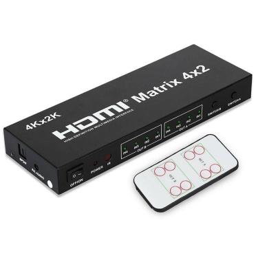Imagem de Matrix Hdmi 4X2 Switch Splitter 1080P 4K 3D Com Controle
