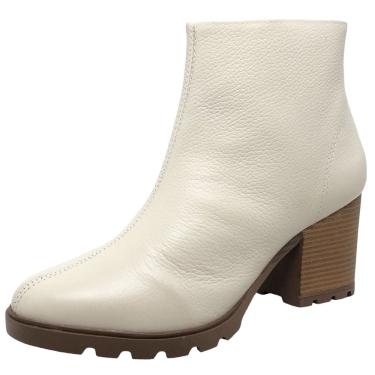 Imagem de Bota Feminina Couro Tratorada Cano Curto Salto Médio Cacci