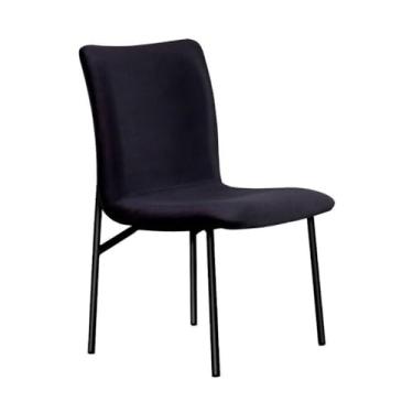 Imagem de Cadeira de Jantar Estofada e Pés de Ferro Multimóveis Cr50096 Preto