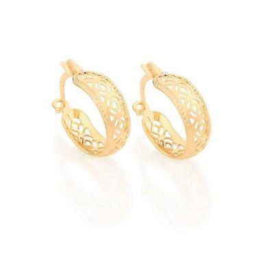 Imagem de Brincos banhado ouro 3x 24k 18k e 22k femininos argola rommanel circul